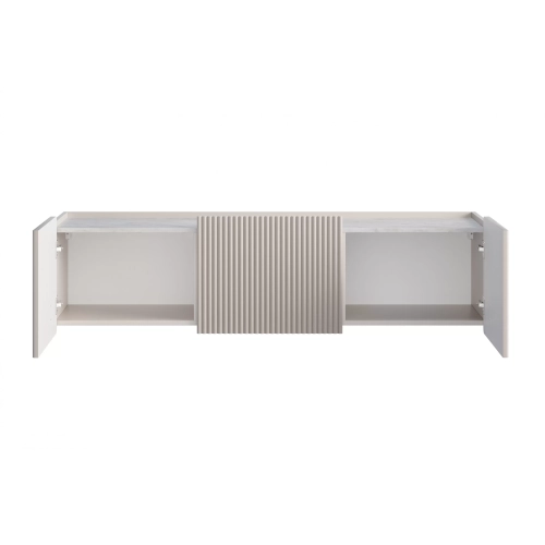 Szafka RTV Malmi 150 cm wisząca - kaszmir / crema bianca / złoty